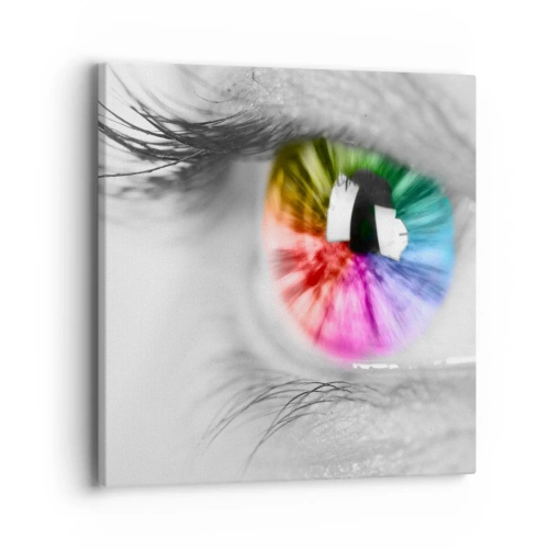 Obraz na plátne - Pozerať sa na svet farebne - 40x40 cm