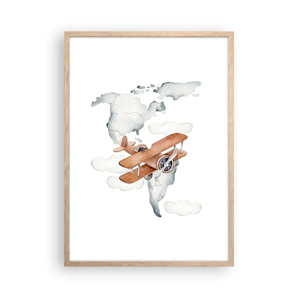 Plagát v ráme zo svetlého duba - V priekopníckom duchu - 50x70 cm