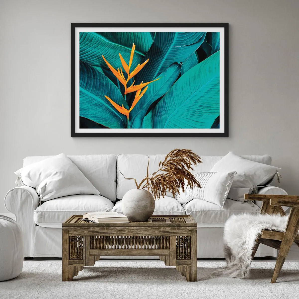 Plagát v čiernom ráme - Rajský kvet - 91x61 cm