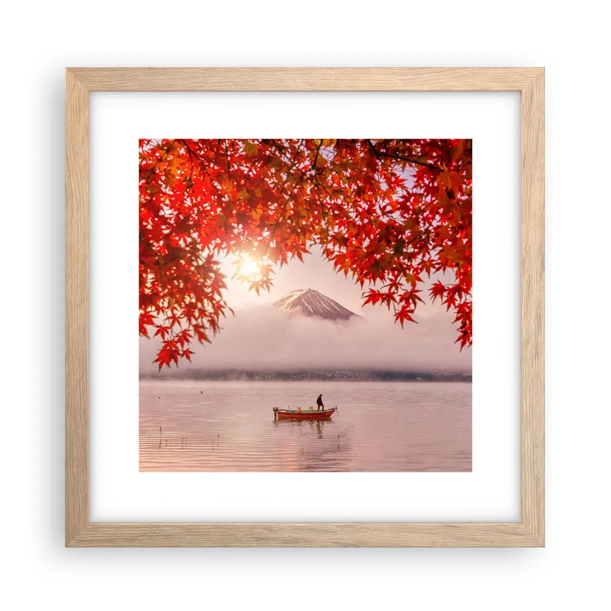 Plagát v ráme zo svetlého duba - V japonskom štýle - 30x30 cm