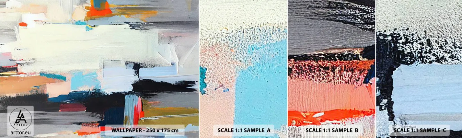 Vzorka samolepiacej fototapety Deluxe Sticker - Nejaký spôsob? - Moderné, Farby, Minimalistický - 100x30 cm