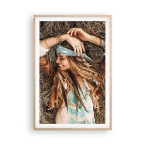 Plagát v ráme zo svetlého duba - Na ceste do leta lásky - 61x91 cm