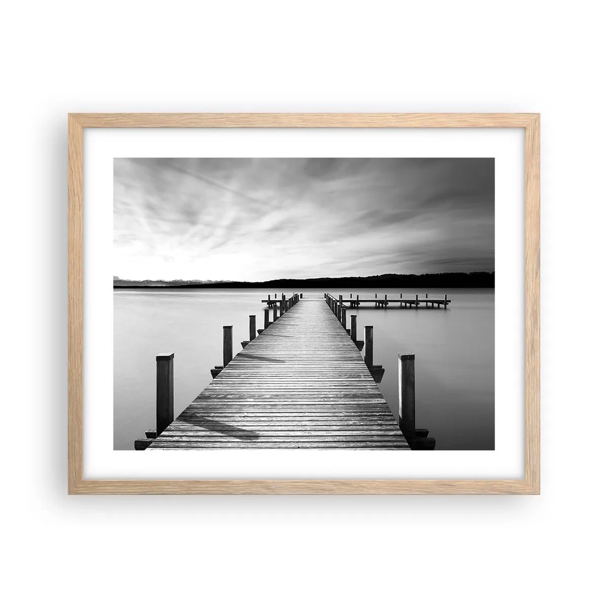 Plagát v ráme zo svetlého duba - Pri napájadle – pokoji - 50x40 cm