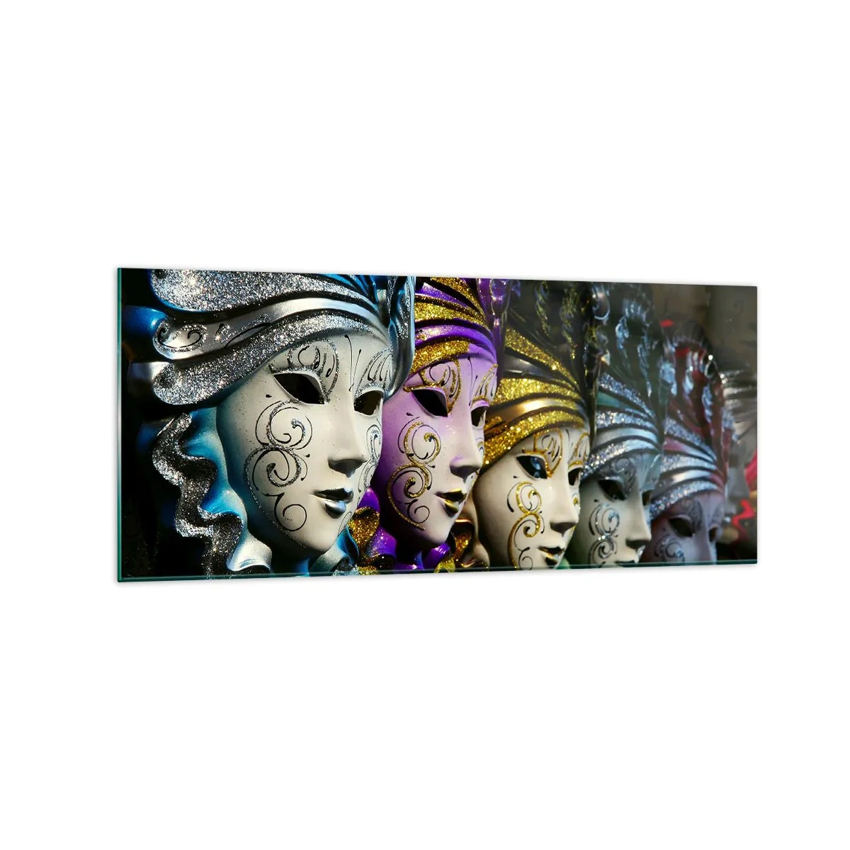 Obraz na skle - Tajomstvo v zlatej a v striebornej - 120x50 cm