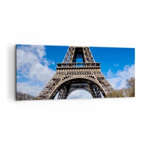 Obraz na plátne - Celý Paríž pri jej nohách - 100x40 cm