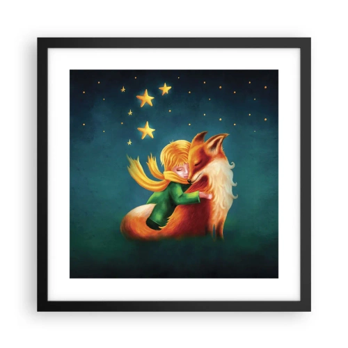Plagát v čiernom ráme - Malý princ - 40x40 cm