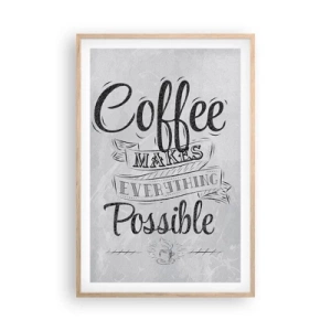 Plagát v ráme zo svetlého duba - Prečo nemilovať kávu? - 61x91 cm