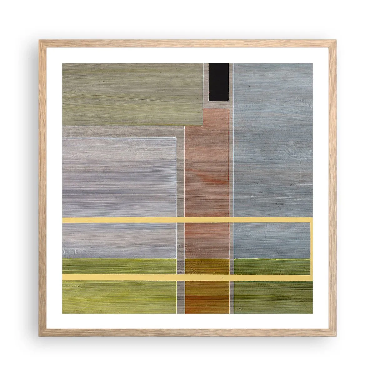 Plagát v ráme zo svetlého duba - Jednoducho a v kľude - 60x60 cm