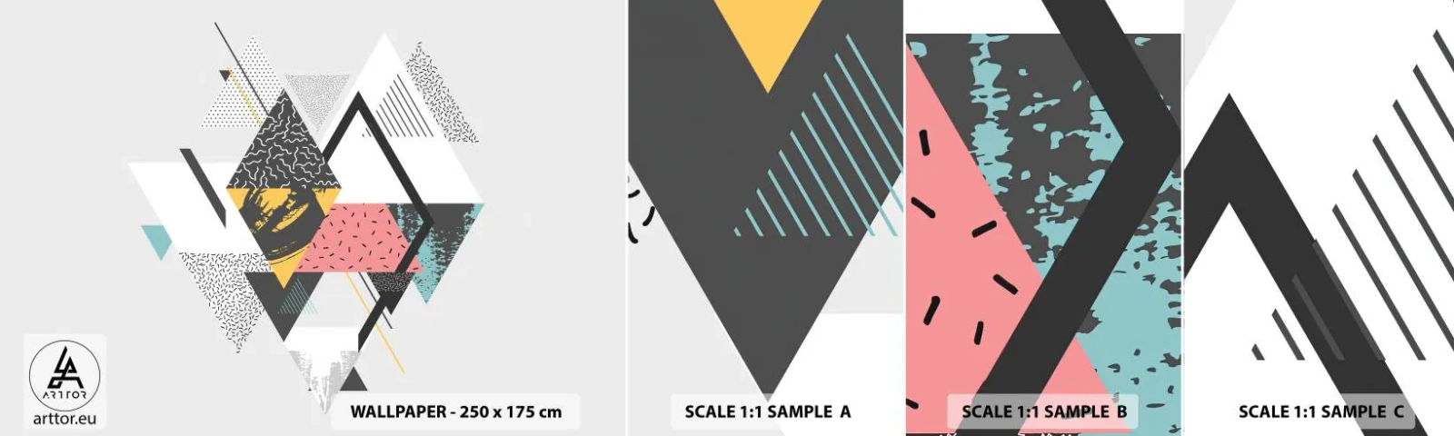 Vzorka Fototapeta Standard Eco - Variácie na trojuholník a kosoštvorec - Abstrakcia, Kus, Trojuholníky - 100x30 cm
