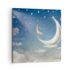 Obraz na plátne - Modrá koketa - 50x50 cm