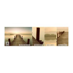 Vzorka Fototapeta Standard Eco - Úsvit, svitanie, svetlo - Krajina, Jazero, Drevený most - 100x30 cm