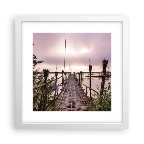 Plagát v bielom ráme - Pokoj a pohoda Ázie - 30x30 cm