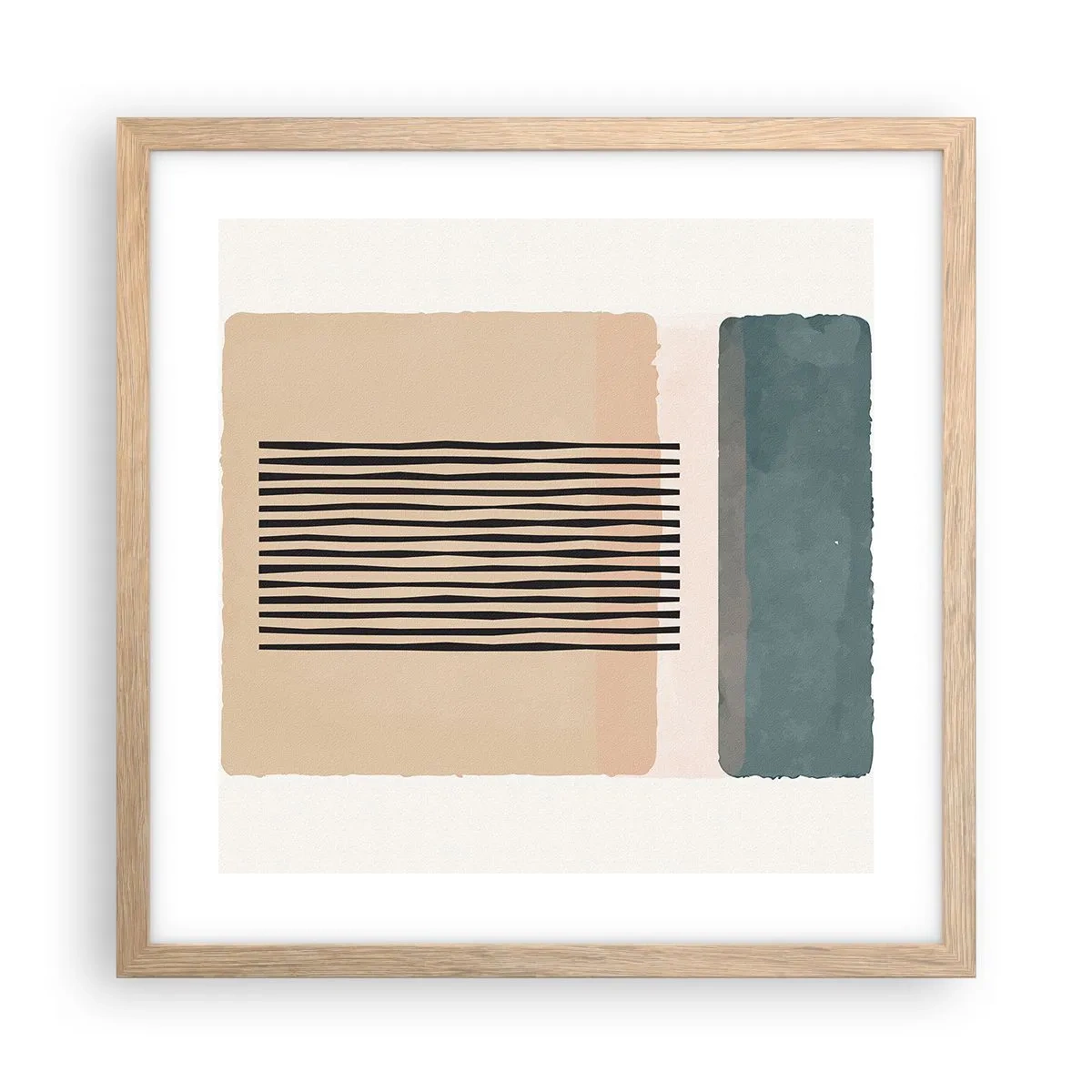 Plagát v ráme zo svetlého duba - Všetko v poriadku - 40x40 cm