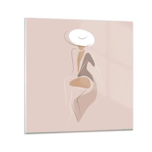 Obraz na skle - Ako vyzerá pravá dáma? - 70x70 cm