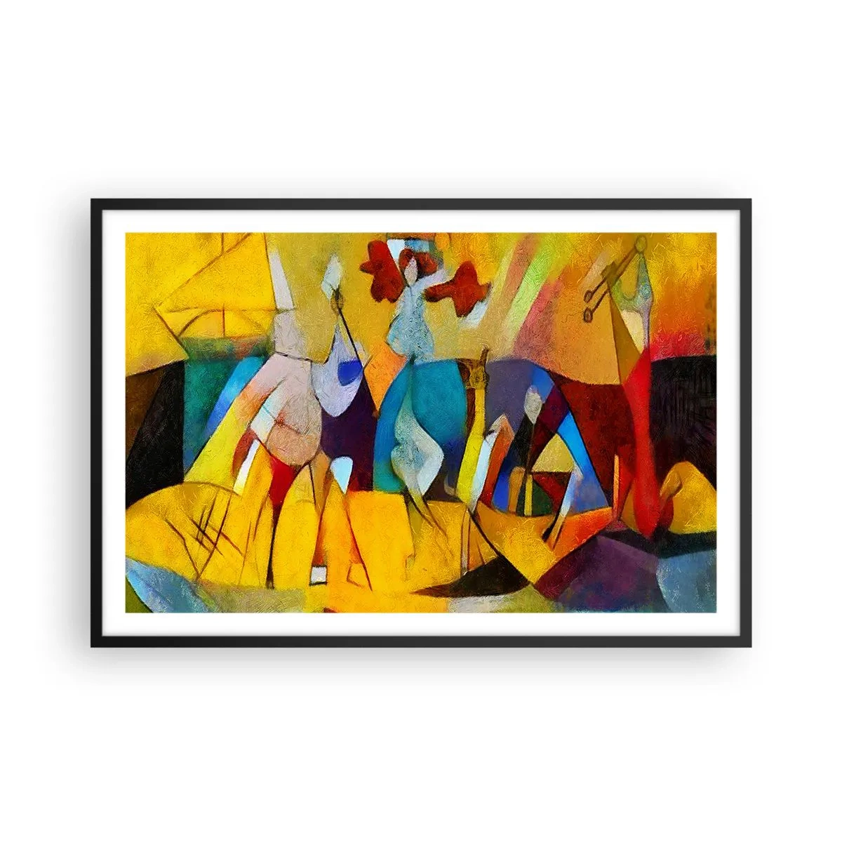 Plagát v čiernom ráme - Slnko - život - radosť - 91x61 cm