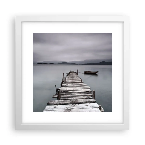 Plagát v bielom ráme - Zajtra môžeš vyraziť - 30x30 cm