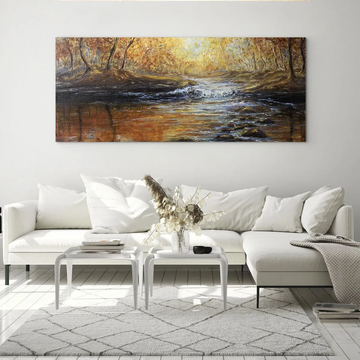 Obraz na skle - Zlatý potok - 100x40 cm