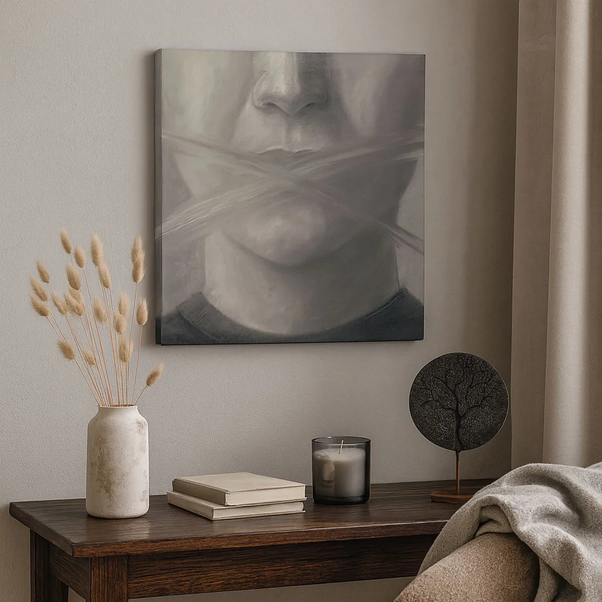 Obraz na plátne - Ani slovo - 30x30 cm