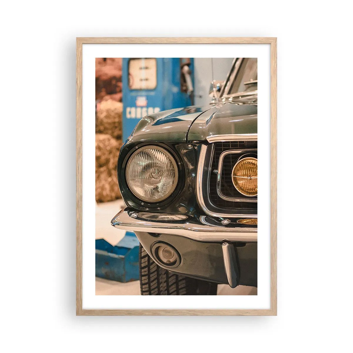 Plagát v ráme zo svetlého duba - Stretnutie s legendou - 50x70 cm