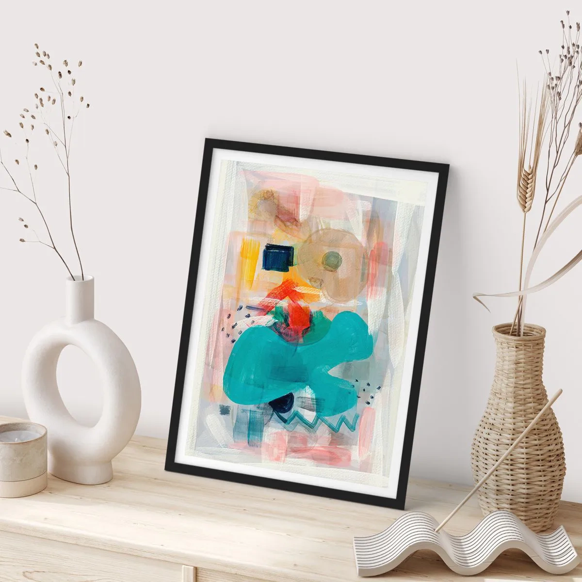 Plagát v čiernom ráme - Farebná hra - 70x100 cm