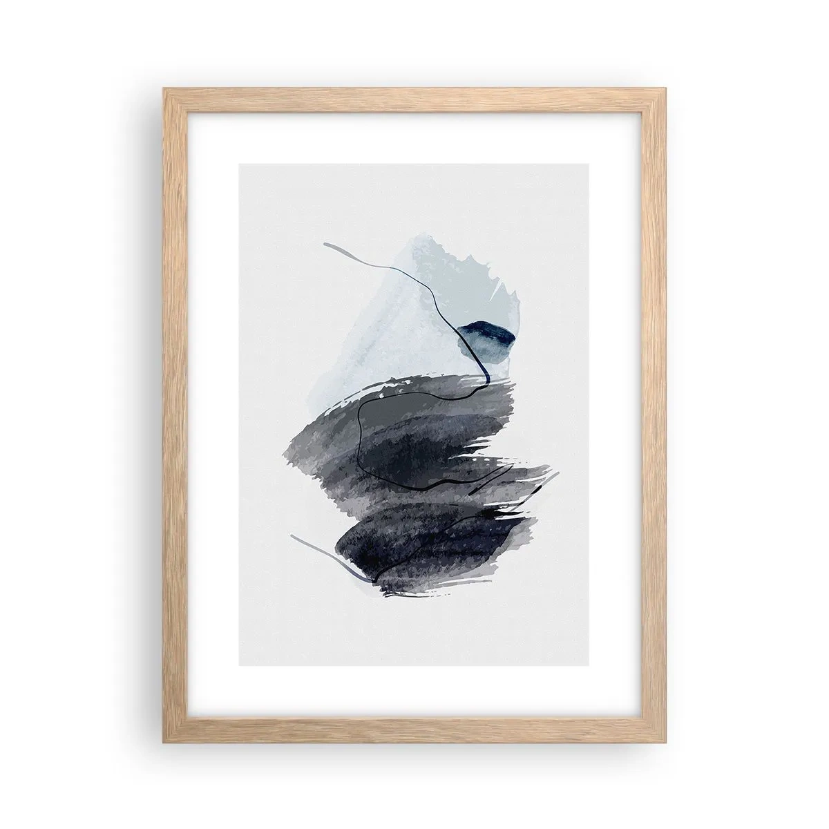 Plagát v ráme zo svetlého duba - Intenzita a pohyb - 30x40 cm