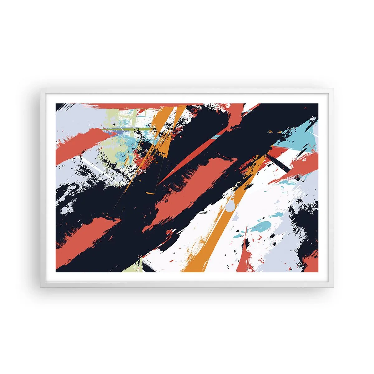 Plagát v bielom ráme - Dynamická kompozícia - 91x61 cm