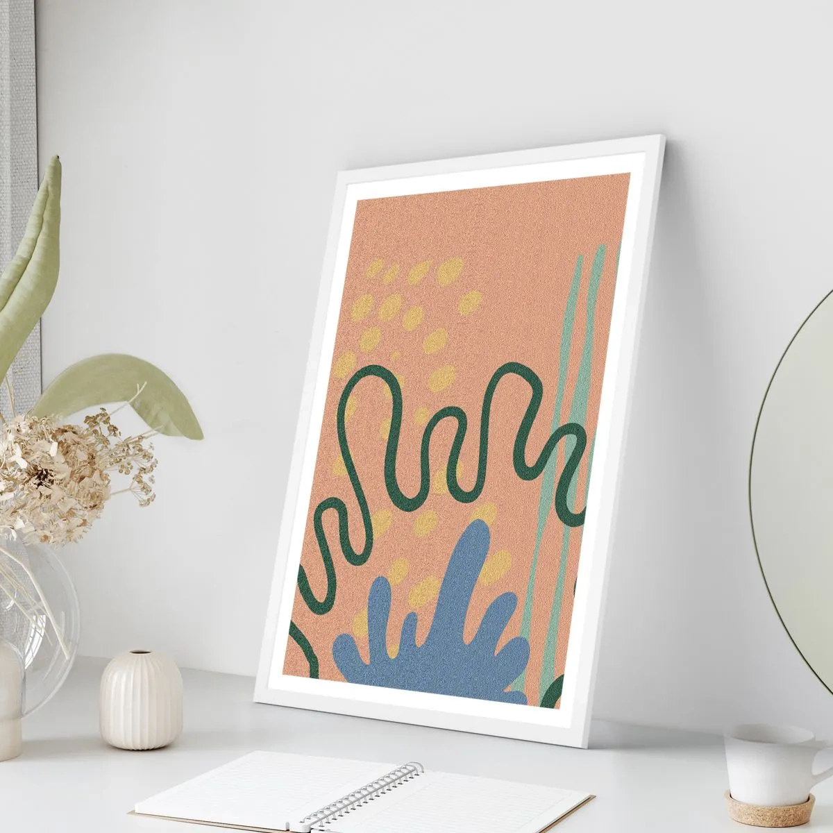 Plagát v bielom ráme - Abstrakcia: rozmanitosť prírody - 50x70 cm