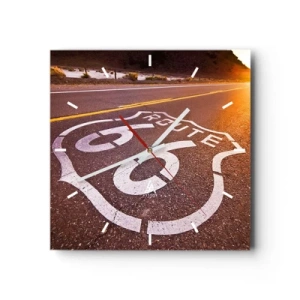 Nástenné hodiny - Slávna cesta 66 - 30x30 cm