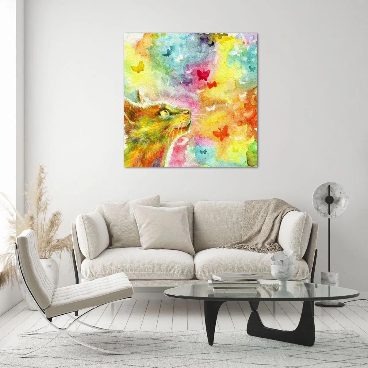 Obraz na skle - Nezmysly v mačacom raji - 70x70 cm