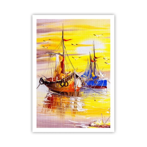 Plagát - Zaslúžený odpočinok v prístave - 70x100 cm