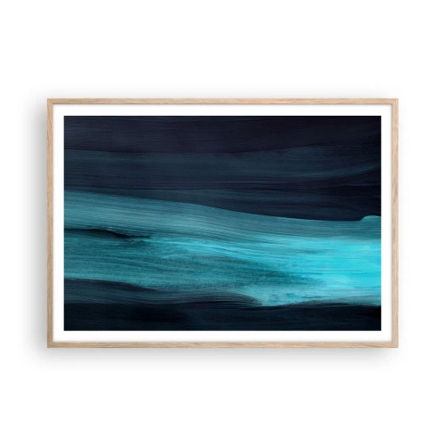 Plagát v ráme zo svetlého duba - Plávaj s prúdom - 100x70 cm