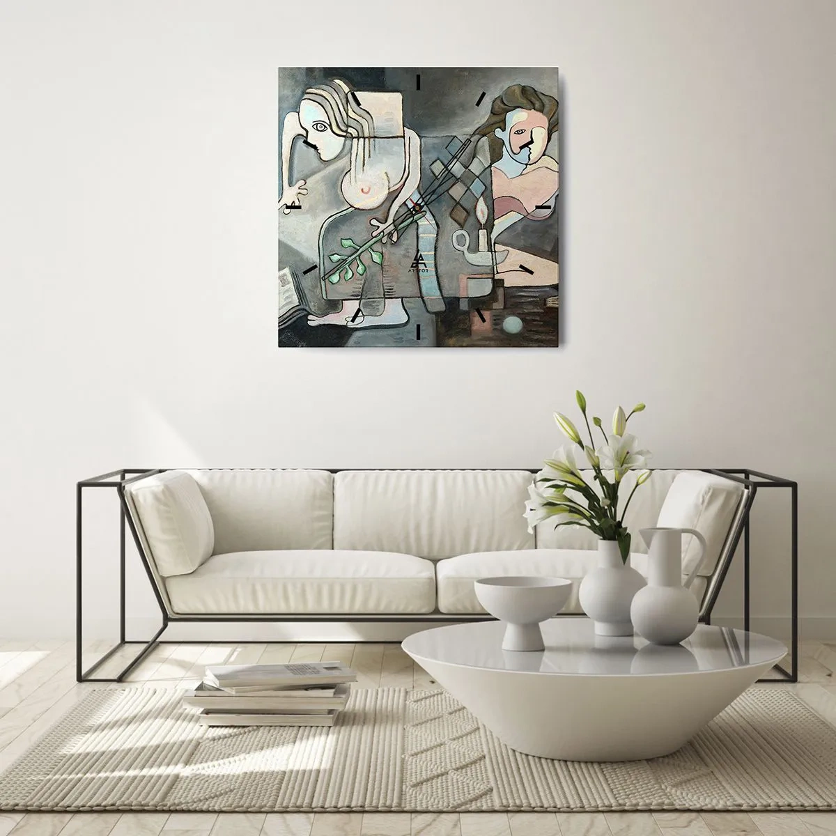 Nástenné hodiny - Mozaika ducha a hmoty - 30x30 cm