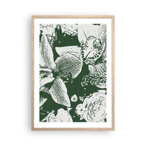 Plagát v ráme zo svetlého duba - Kytica – svet zelene - 50x70 cm