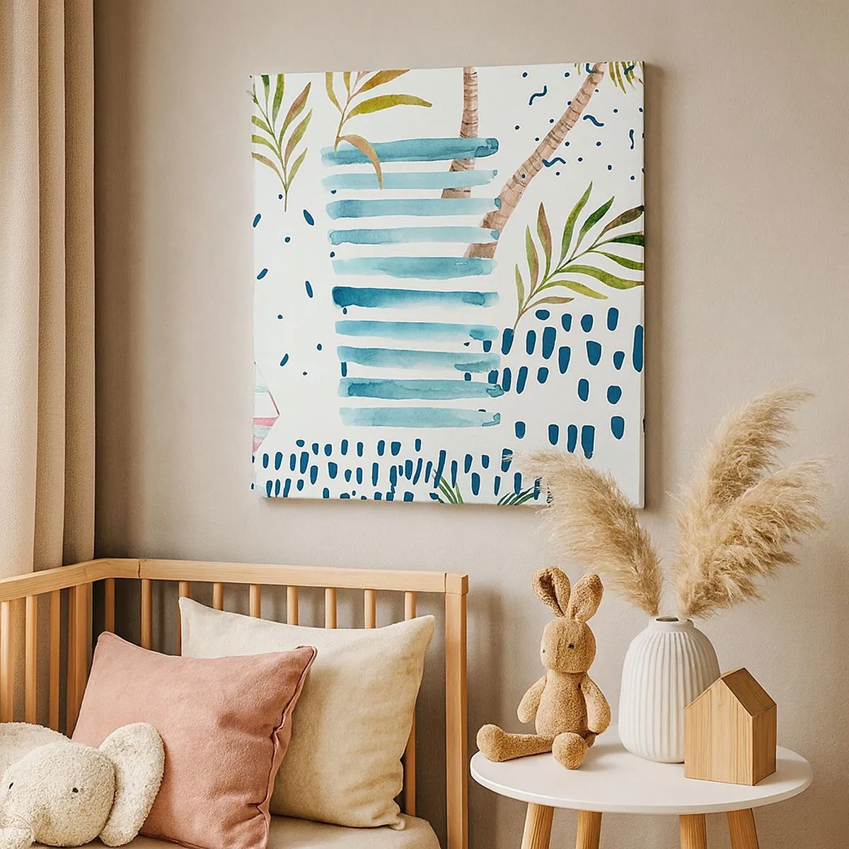 Obraz na plátne - Prázdniny pod palmami - 30x30 cm