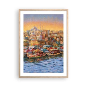 Plagát v ráme zo svetlého duba - Istanbulský príbeh - 50x70 cm