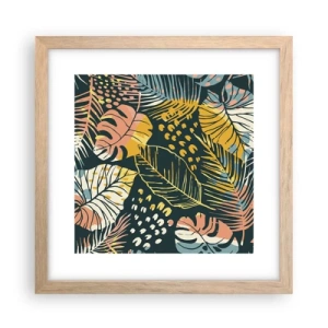Plagát v ráme zo svetlého duba - Listová fantázia - 30x30 cm