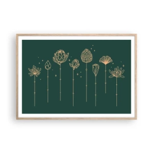 Plagát v ráme zo svetlého duba - Bylinky - 100x70 cm