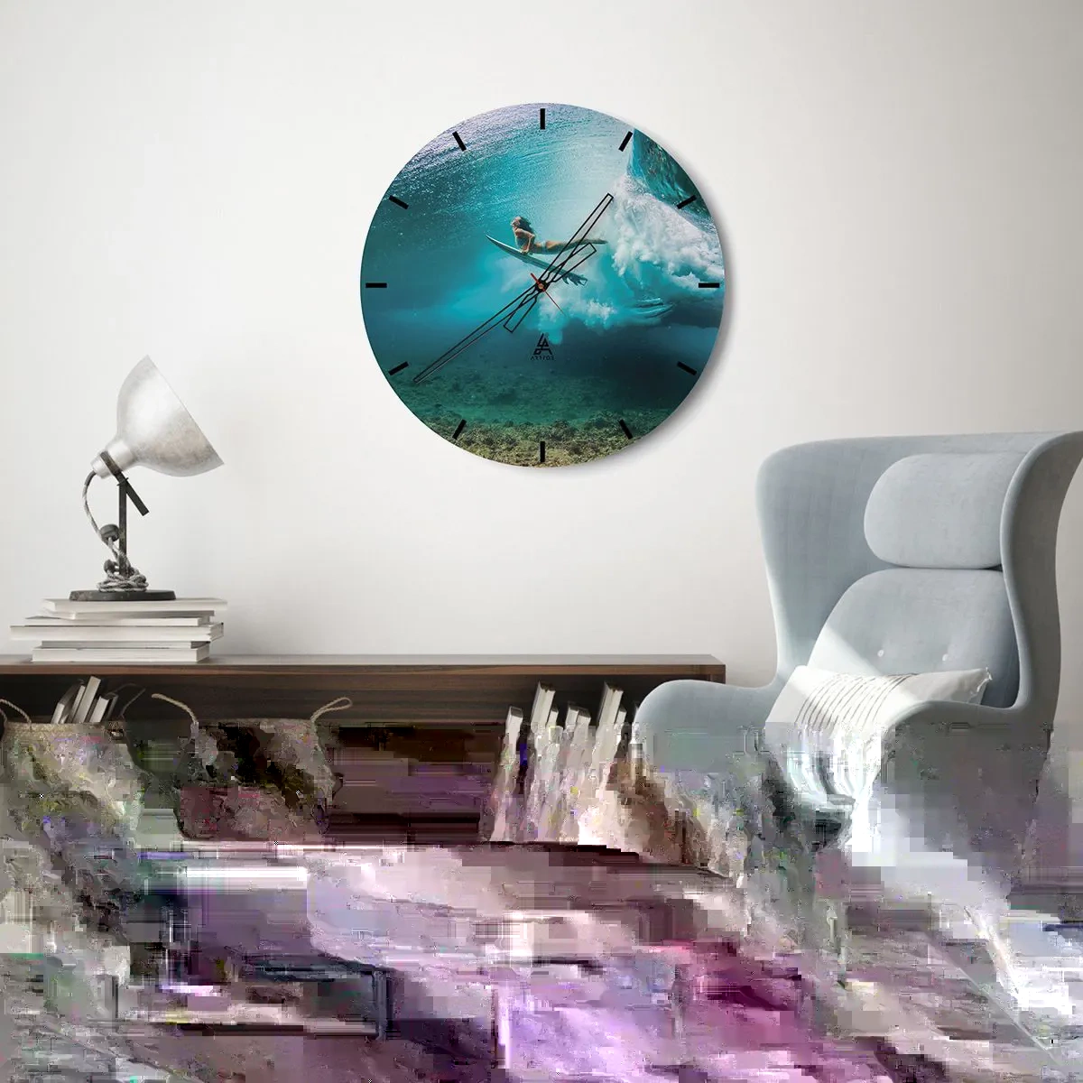 Nástenné hodiny - Podmorský svet - 40x40 cm