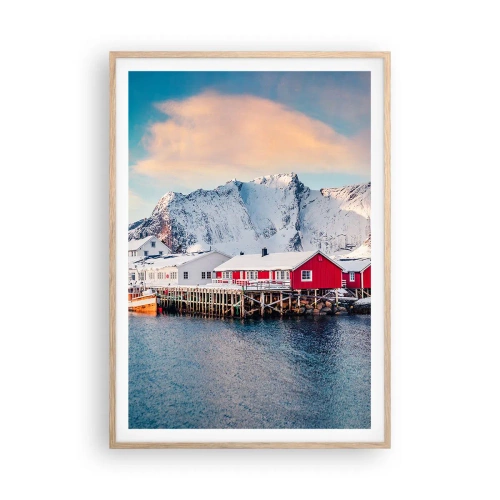 Plagát v ráme zo svetlého duba - Severné útočisko - 70x100 cm