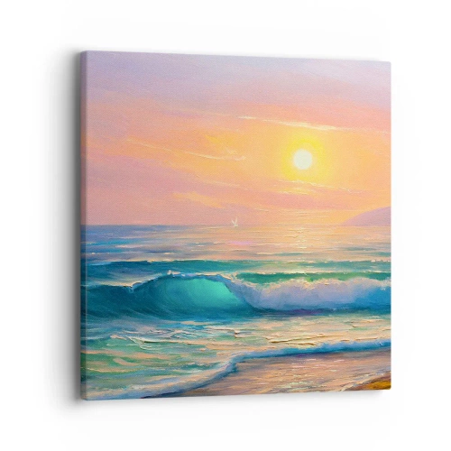 Obraz na plátne - Tyrkysová pieseň vĺn - 40x40 cm