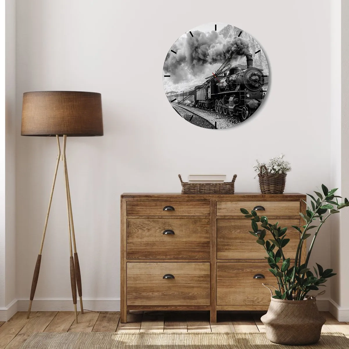 Nástenné hodiny - Stojí na stanici… - 30x30 cm