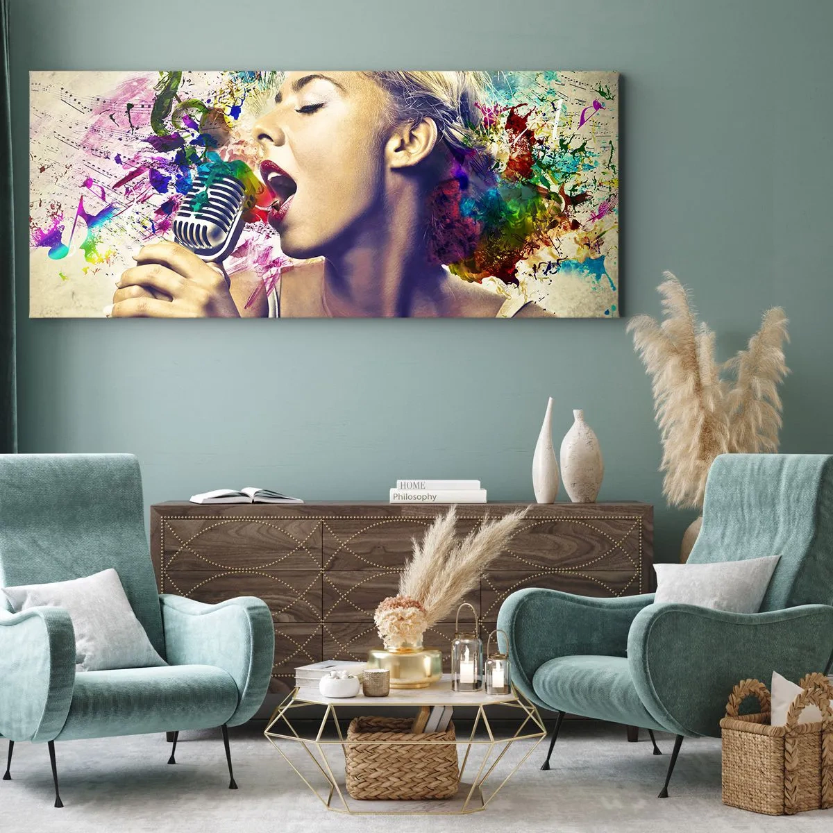 Obraz na plátne - Pomaľovať hlasom svet - 140x50 cm