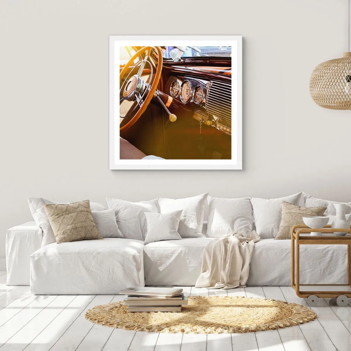 Plagát v bielom ráme - Závan luxusu z minulosti - 50x50 cm