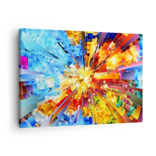 Obraz na plátne - Dynamická explózia farieb a svetla - 70x50cm - In medias res - Moderná nástenná dekorácia do obývacej izby a spálne ARTTOR