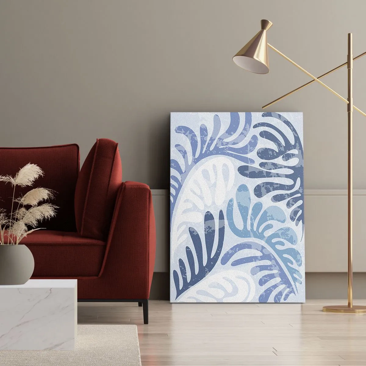 Obraz na plátne - Modré papradie - 50x70 cm