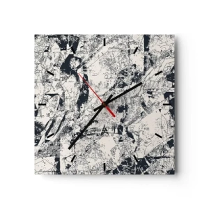 Nástenné hodiny - Prelínanie protikladov - 30x30 cm