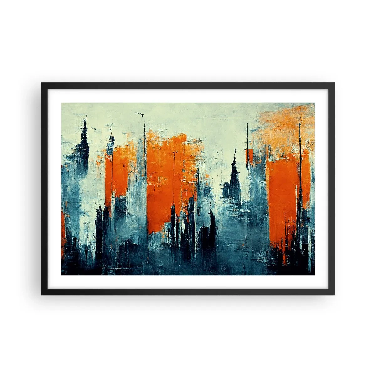 Plagát v čiernom ráme - Moderná krajina - 70x50 cm