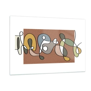 Obraz na skle - Abstrakcia, ktorá stojí za úsmev - 120x80 cm