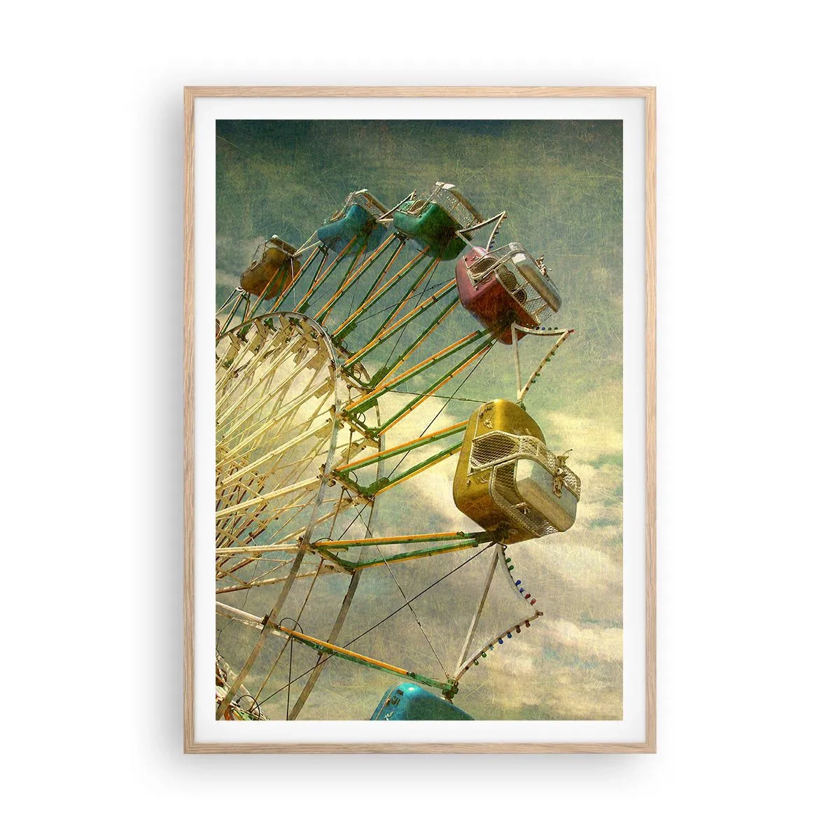 Plagát v ráme zo svetlého duba - Bude, bude zábava… - 70x100 cm