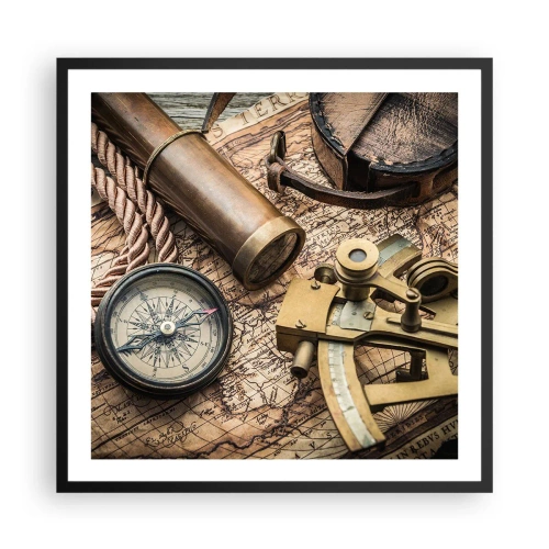 Plagát v čiernom ráme - Urči smer - 60x60 cm